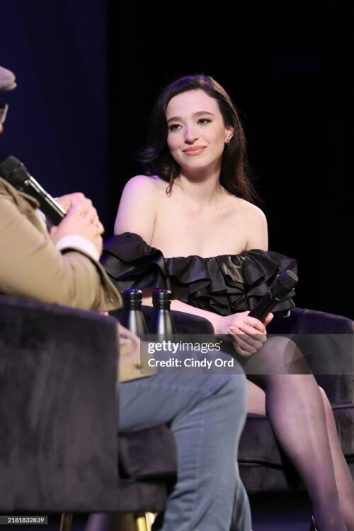 SAVANNAH, GEORGIA - OCTOBER 29: Mikey Madison speaks onstage at the "Anora" Q&A during the 27th SCAD Savannah Film Festival on October 29, 2024 in Savannah, Georgia. (Photo by Cindy Ord/Getty Images for SCAD)