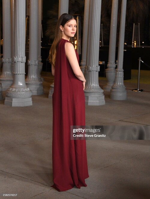 LOS ANGELES, CALIFORNIA - NOVEMBER 02: Mia Goth arrives at the 2024 LACMA Art+Film Gala at Los Angeles County Museum of Art on November 02, 2024 in Los Angeles, California. (Photo by Steve Granitz/FilmMagic)