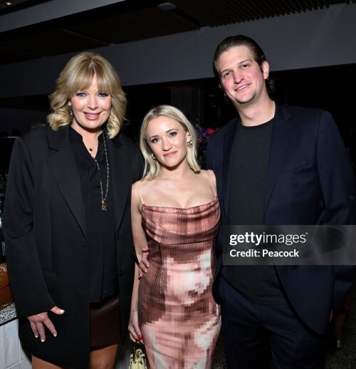 PEACOCK EVENTS -- "Peacock x THR Killer Women of Comedy Event" -- Pictured: (l-r) Melissa Peterman, Emily Osment, Jack Anthony at One Universal on November 14, 2024 -- (Photo by: Griffin Nagel/Peacock via Getty Images)