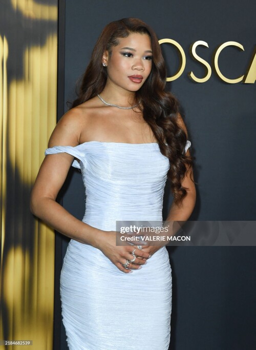 US actress Storm Reid arrives for the Academy of Motion Picture Arts and Sciences' 15th Annual Governors Awards at the Ray Dolby Ballroom in Los Angeles on November 17, 2024. (Photo by VALERIE MACON / AFP) (Photo by VALERIE MACON/AFP via Getty Images)