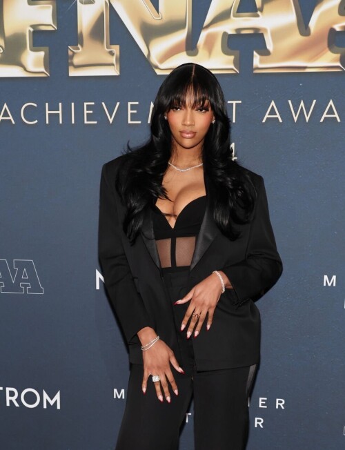 NEW YORK, NEW YORK - DECEMBER 04: Angel Reese attends the 38th Annual Footwear News Achievement Awards at Cipriani South Street on December 04, 2024 in New York City. (Photo by Cindy Ord/WireImage)
