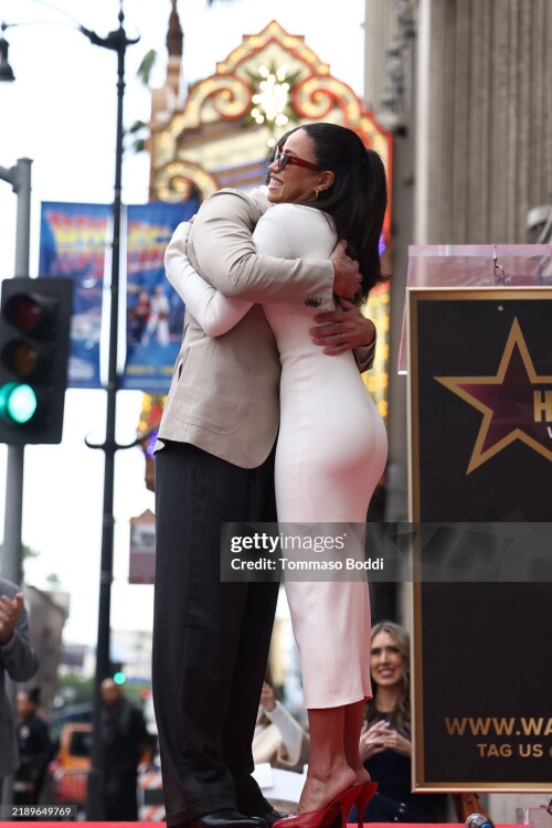 HOLLYWOOD, CALIFORNIA - DECEMBER 12: (L-R) Jude Law and Jurnee Smollett attend Jude Law Hollywood Walk of Fame Star Ceremony on December 12, 2024 in Hollywood, California. (Photo by Tommaso Boddi/Getty Images)