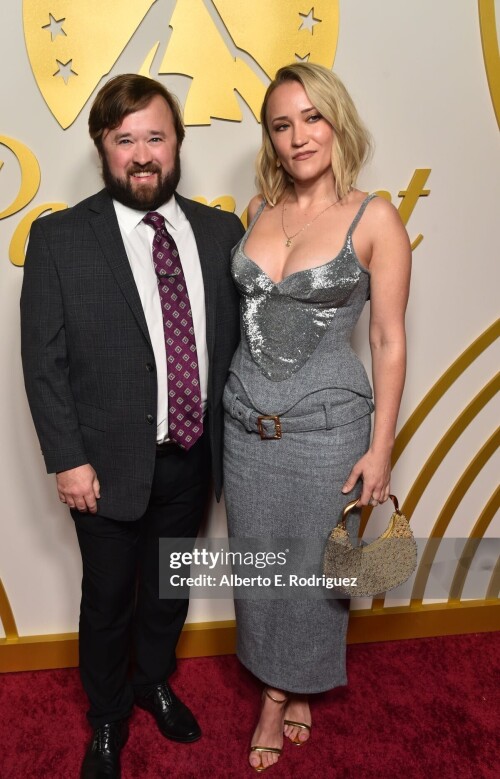 BEVERLY HILLS, CALIFORNIA - JANUARY 04: (L-R) Haley Joel Osment and Emily Osment attend the Paramount Golden Globe Nominee Celebration at Cipriani Beverly Hills on January 04, 2025, in Beverly Hills, California. (Photo by Alberto E. Rodriguez/Getty Images for Paramount Pictures)