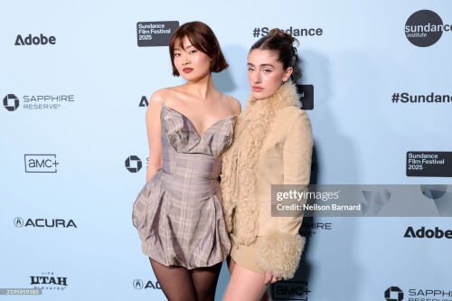 PARK CITY, UTAH - JANUARY 25: (L-R) Katarina Zhu and Rachel Sennott attend the "Bunnylovr" Premiere during the 2025 Sundance Film Festival at Library Center Theatre on January 25, 2025 in Park City, Utah. (Photo by Neilson Barnard/Getty Images)