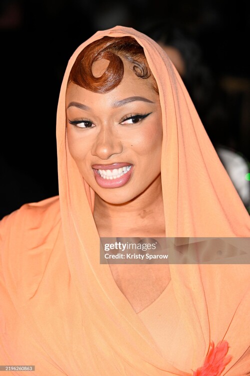 PARIS, FRANCE - JANUARY 27: (EDITORIAL USE ONLY - For Non-Editorial use please seek approval from Fashion House) Megan Thee Stallion attends the Giambattista Valli Haute Couture Spring-Summer 2025 show as part of Paris Fashion Week on January 27, 2025 in Paris, France. (Photo by Kristy Sparow/Getty Images)