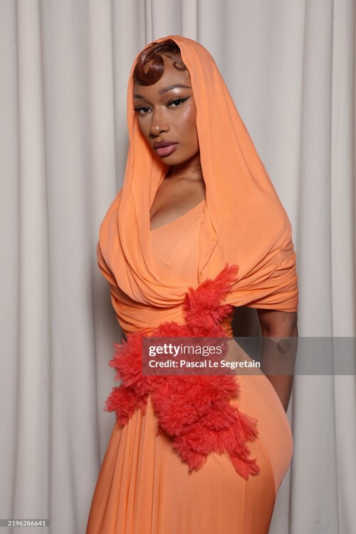 PARIS, FRANCE - JANUARY 27: Megan Thee Stallion attends the Giambattista Valli Haute Couture Spring-Summer 2025 show as part of Paris Fashion Week on January 27, 2025 in Paris, France. (Photo by Pascal Le Segretain/Getty Images for Giambattista Valli)