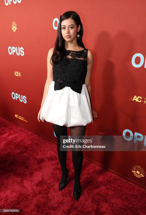 LOS ANGELES, CALIFORNIA - FEBRUARY 19: Amber Midthunder at the Los Angeles Premiere of A24's "Opus" at The Egyptian Theatre Hollywood on February 19, 2025 in Los Angeles, California. (Photo by Eric Charbonneau/A24 via Getty Images)