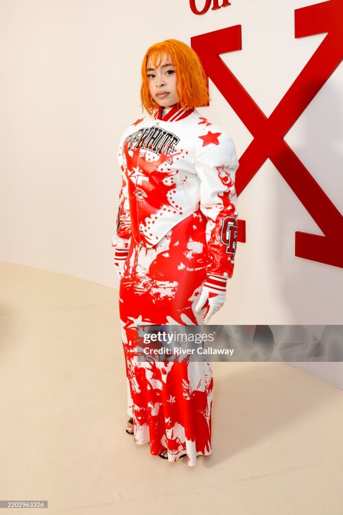 Ice Spice at the Off-White Fall RTW 2025 fashion show as part of Paris Fashion Week on March 6, 2025 in Paris, France. (Photo by River Callaway/WWD via Getty Images)