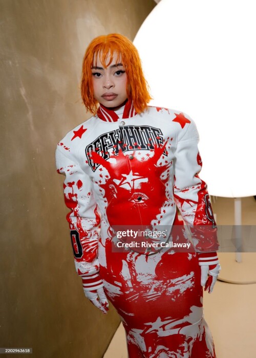 Ice Spice at the Off-White Fall RTW 2025 fashion show as part of Paris Fashion Week on March 6, 2025 in Paris, France. (Photo by River Callaway/WWD via Getty Images)