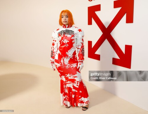 Ice Spice at the Off-White Fall RTW 2025 fashion show as part of Paris Fashion Week on March 6, 2025 in Paris, France. (Photo by River Callaway/WWD via Getty Images)