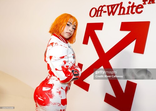 Ice Spice at the Off-White Fall RTW 2025 fashion show as part of Paris Fashion Week on March 6, 2025 in Paris, France. (Photo by River Callaway/WWD via Getty Images)