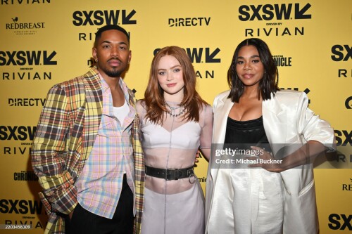 Kelvin Harrison Jr., Sadie Sink, Regina Hall at the "O'Dessa" Premiere during the SXSW Conference & Festivals at the Paramount Theatre on March 8, 2025 in Austin, Texas. (Photo by Michael Buckner/SXSW Conference & Festivals via Getty Images)