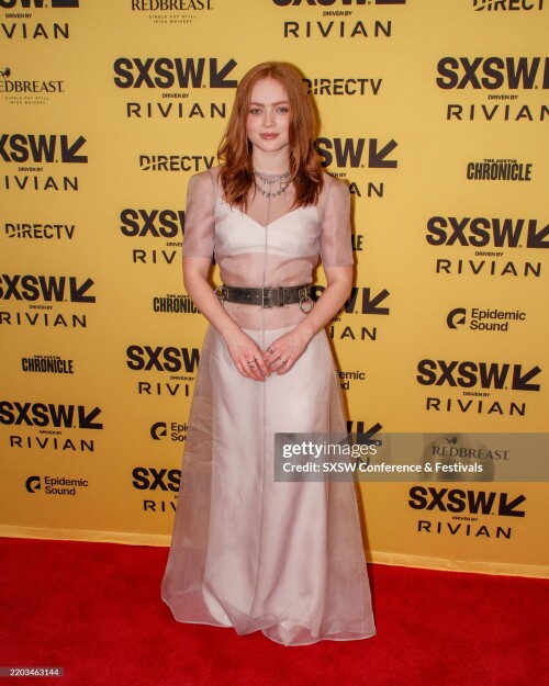 Sadie Sink at the "O'Dessa" Premiere during the SXSW Conference & Festivals at the Paramount Theatre on March 8, 2025 in Austin, Texas. (Photo by Hubert Vestil/SXSW Conference & Festivals via Getty Images)