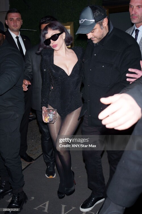 NEW YORK, NY - MARCH 09:  Lady Gaga and Michael Polansky are seen on March 09, 2025 in New York City.  (Photo by XNY/Star Max/GC Images)