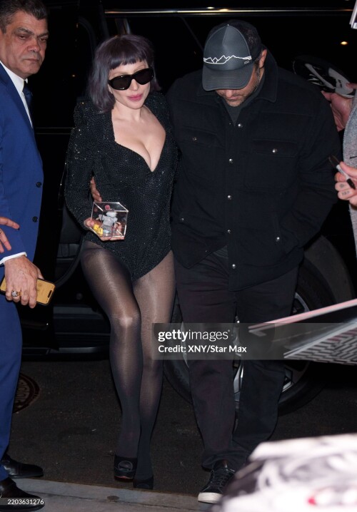 NEW YORK, NY - MARCH 09:  Lady Gaga and Michael Polansky are seen on March 09, 2025 in New York City.  (Photo by XNY/Star Max/GC Images)