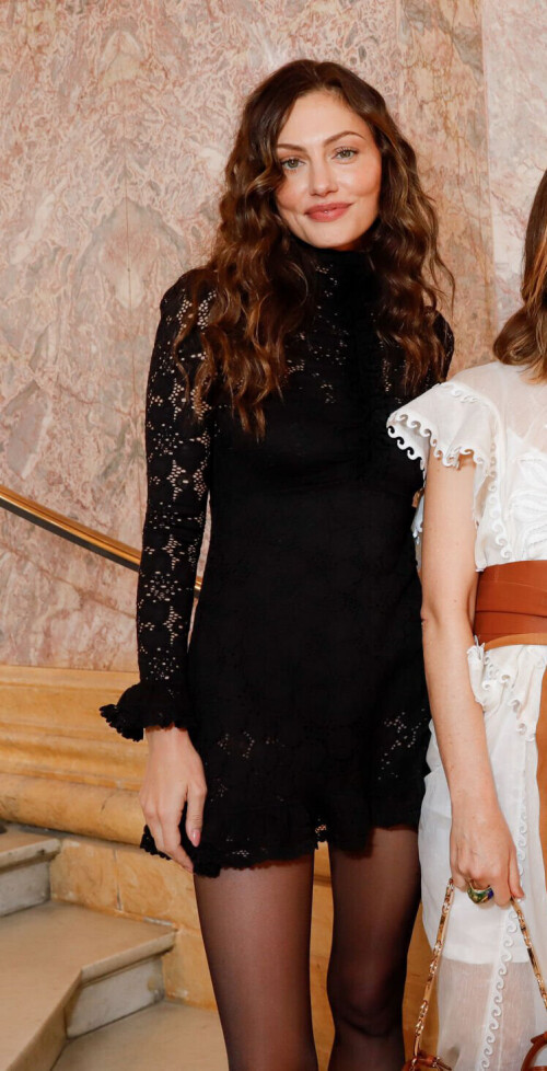 Phoebe Tonkin, Rose Byrne, Ebony Obsidian at the Zimmerman Fall RTW 2025 fashion show as part of Paris Fashion Week held at Petit Palais on March 10, 2025 in Paris, France. (Photo by River Callaway/WWD via Getty Images)