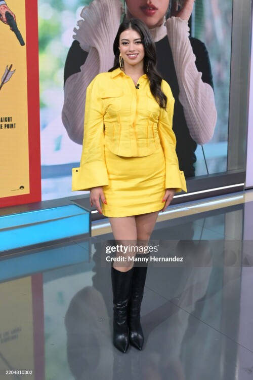 DORAL, FLORIDA - MARCH 12:   Actress Amber Midthunder at "Despierta America" morning show at Univision Studios on March 12, 2025 in Doral, Florida. (Photo by Manny Hernandez/Getty Images)