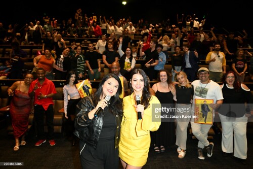 MIAMI, FLORIDA - MARCH 12: Amber Midthunder takes photo with audience during the "Novocaine" Miami Tastemaker Screening at Silverspot Cinema - Downtown Miami on March 12, 2025, in Miami, Florida. (Photo by Jason Koerner/Getty Images for Paramount Pictures)
