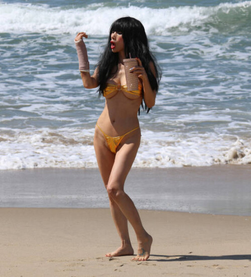 LOS ANGELES, CA - MARCH 21: Bai Ling is seen on March 21, 2025 at Hermosa Beach in Los Angeles, California.  (Photo by Hollywood To You/Star Max/GC Images)