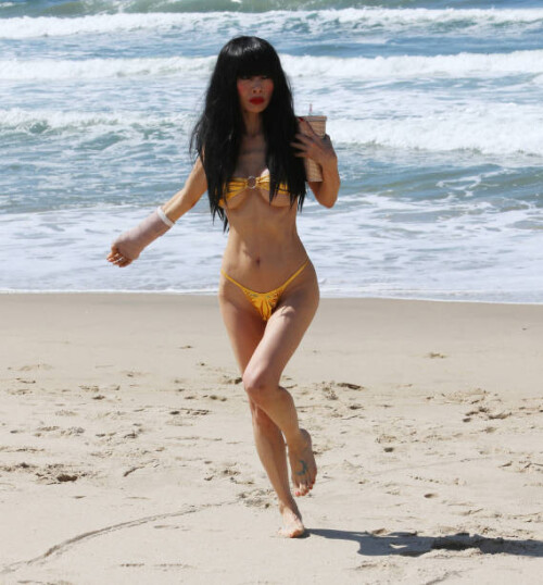 LOS ANGELES, CA - MARCH 21: Bai Ling is seen on March 21, 2025 at Hermosa Beach in Los Angeles, California.  (Photo by Hollywood To You/Star Max/GC Images)