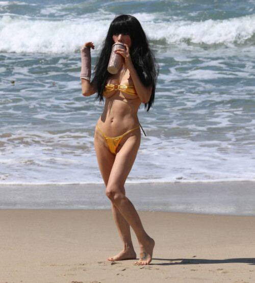LOS ANGELES, CA - MARCH 21: Bai Ling is seen on March 21, 2025 at Hermosa Beach in Los Angeles, California.  (Photo by Hollywood To You/Star Max/GC Images)