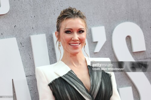 HOLLYWOOD, CALIFORNIA - APRIL 02: Katie Cassidy attends Hulu's season 6 premiere of "The Handmaid's Tale" at TCL Chinese Theatre on April 02, 2025 in Hollywood, California. (Photo by Matt Winkelmeyer/Getty Images)