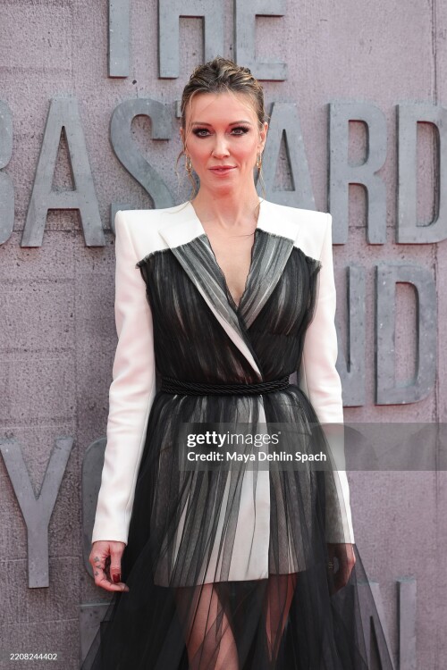 HOLLYWOOD, CALIFORNIA - APRIL 02: Katie Cassidy at Hulu's "The Handmaid's Tale" Season 6 Los Angeles Premiere held at TCL Chinese Theatre on April 02, 2025 in Hollywood, California. (Photo by Maya Dehlin Spach/FilmMagic)