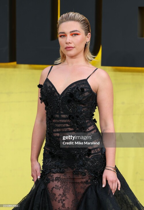LONDON, ENGLAND - APRIL 22: Florence Pugh attends the "Thunderbolts*" UK Special Screening at Cineworld Leicester Square on April 22, 2025 in London, England. (Photo by Mike Marsland/WireImage)