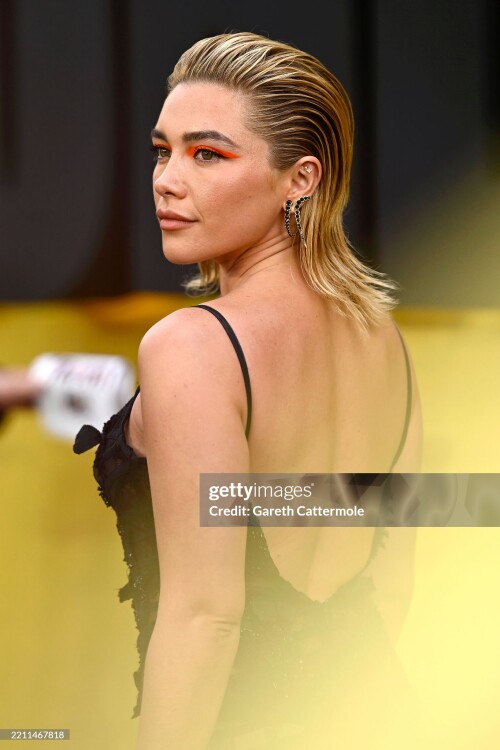 LONDON, ENGLAND - APRIL 22: Florence Pugh attends the "Thunderbolts*" UK Special Screening at Cineworld Leicester Square on April 22, 2025 in London, England. (Photo by Gareth Cattermole/Getty Images)