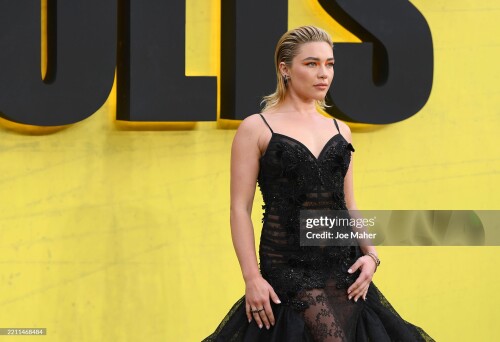 LONDON, ENGLAND - APRIL 22: Florence Pugh attends the "Thunderbolts*" UK Special Screening at Cineworld Leicester Square on April 22, 2025 in London, England. (Photo by Joe Maher/Getty Images)