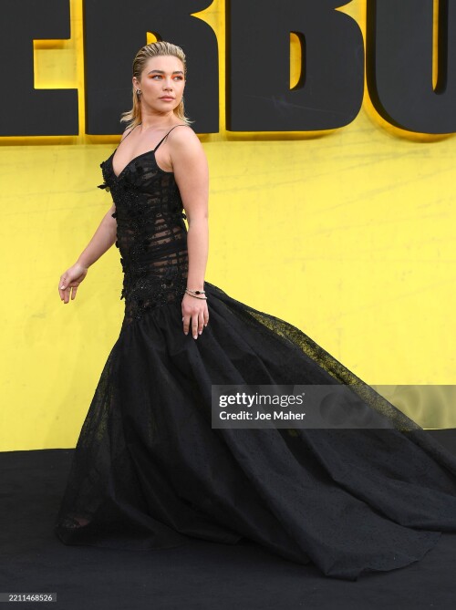 LONDON, ENGLAND - APRIL 22: Florence Pugh attends the "Thunderbolts*" UK Special Screening at Cineworld Leicester Square on April 22, 2025 in London, England. (Photo by Joe Maher/Getty Images)