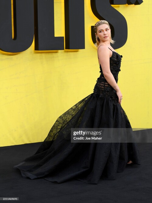 LONDON, ENGLAND - APRIL 22: Florence Pugh attends the "Thunderbolts*" UK Special Screening at Cineworld Leicester Square on April 22, 2025 in London, England. (Photo by Joe Maher/Getty Images)