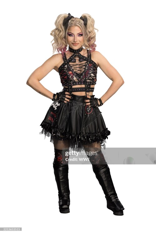 MEMPHIS, TENNESSEE - FEBRUARY 7: (EDITOR'S NOTE: Image has been retouched.) WWE Superstar Alexa Bliss poses for photos at FedEx Forum on February 7, 2025 in Memphis, Tennessee. (Photo by WWE/WWE via Getty Images)