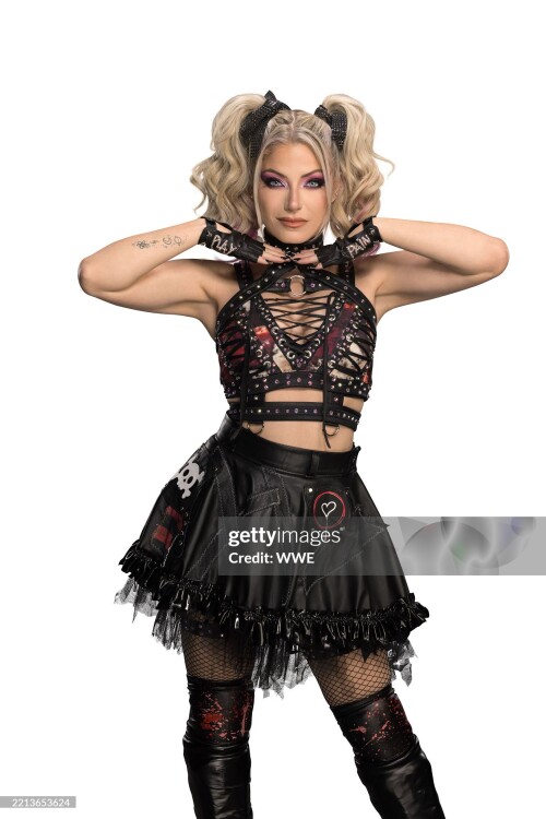 MEMPHIS, TENNESSEE - FEBRUARY 7: (EDITOR'S NOTE: Image has been retouched.) WWE Superstar Alexa Bliss poses for photos at FedEx Forum on February 7, 2025 in Memphis, Tennessee. (Photo by WWE/WWE via Getty Images)