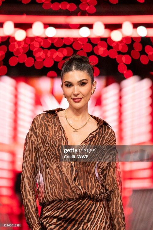 ATLANTA, GEORGIA - JANUARY 27: Cathy Kelley before Monday Night RAW at State Farm Arena on January 27, 2025 in Atlanta, Georgia.  (Photo by Craig Melvin/WWE via Getty Images)