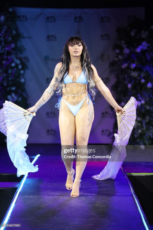 ATLANTA, GEORGIA - MAY 17: A model walks the runway wearing Madeleine Gray Designs during the ATLSW Runway Show "Tulum After Dark" at Westside Cultural Arts Center on May 17, 2025 in Atlanta, Georgia. (Photo by Thomas Concordia/Getty Images for Atlanta Swim Week)
