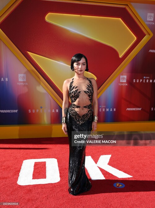 Peruvian-US actress Isabela Merced attends the Los Angeles premiere of "Superman" at the TCL Chinese Theatre in Hollywood, California, on July 7, 2025. (Photo by VALERIE MACON / AFP) (Photo by VALERIE MACON/AFP via Getty Images)