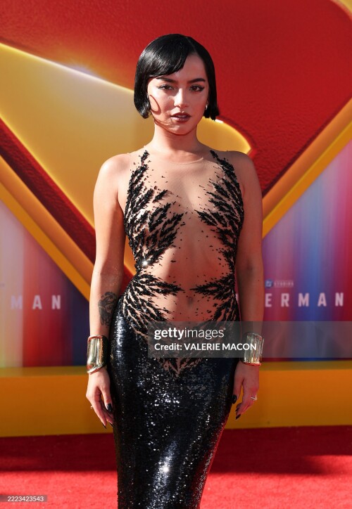 Peruvian-US actress Isabela Merced attends the Los Angeles premiere of "Superman" at the TCL Chinese Theatre in Hollywood, California, on July 7, 2025. (Photo by VALERIE MACON / AFP) (Photo by VALERIE MACON/AFP via Getty Images)