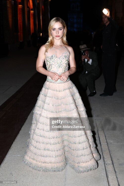 VENICE, ITALY - AUGUST 30: Clara Galle attends the presentation of the Armani/Archivio during the 82nd Venice International Film Festival at Arsenale on August 30, 2025 in Venice, Italy. (Photo by Aldara Zarraoa/Getty Images)