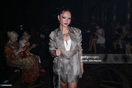 NEW YORK, NEW YORK - SEPTEMBER 11: Bella Poarch attends the Spring/Summer 2026 Ready to Wear Grace Ling show during New York Fashion Week on September 11, 2025 in New York City. (Photo by John Nacion/Getty Images)