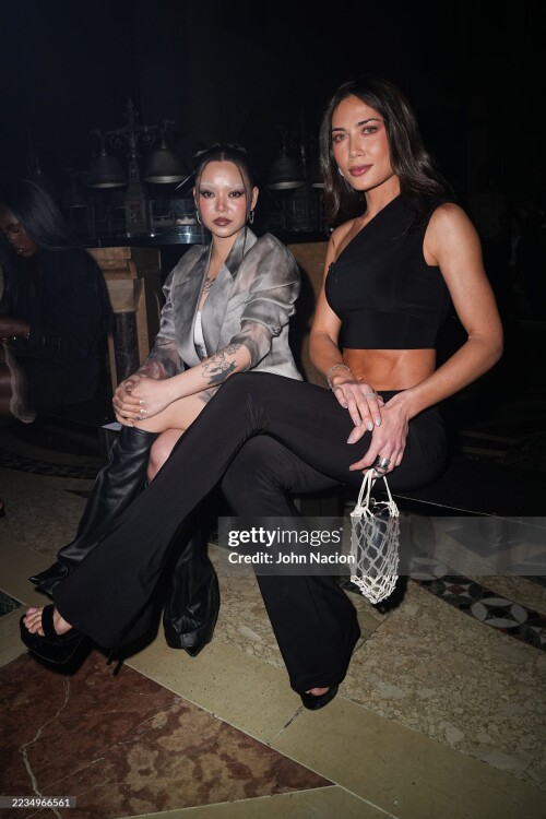 NEW YORK, NEW YORK - SEPTEMBER 11: Bella Poarch (L) attends the Spring/Summer 2026 Ready to Wear Grace Ling show during New York Fashion Week on September 11, 2025 in New York City. (Photo by John Nacion/Getty Images)
