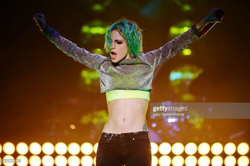 LEEDS, UNITED KINGDOM - AUGUST 23: Hayley Williams of Paramore performs on stage at Leeds Festival at Bramham Park on August 23, 2014 in Leeds, United Kingdom. (Photo by Gary Wolstenholme/Redferns via Getty Images)