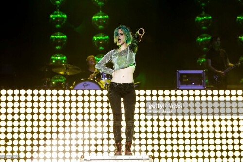 LEEDS, UNITED KINGDOM - AUGUST 23: Hayley Williams of Paramore performs on stage at Leeds Festival at Bramham Park on August 23, 2014 in Leeds, United Kingdom. (Photo by Andrew Benge/Redferns via Getty Images)