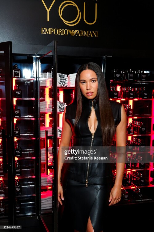 VENICE, CALIFORNIA - MAY 22: Jurnee Smollett attends the Emporio Armani Fragrances Stronger With You Launch Event on May 22, 2025 in Venice, California.  (Photo by Stefanie Keenan/Getty Images for Armani beauty)