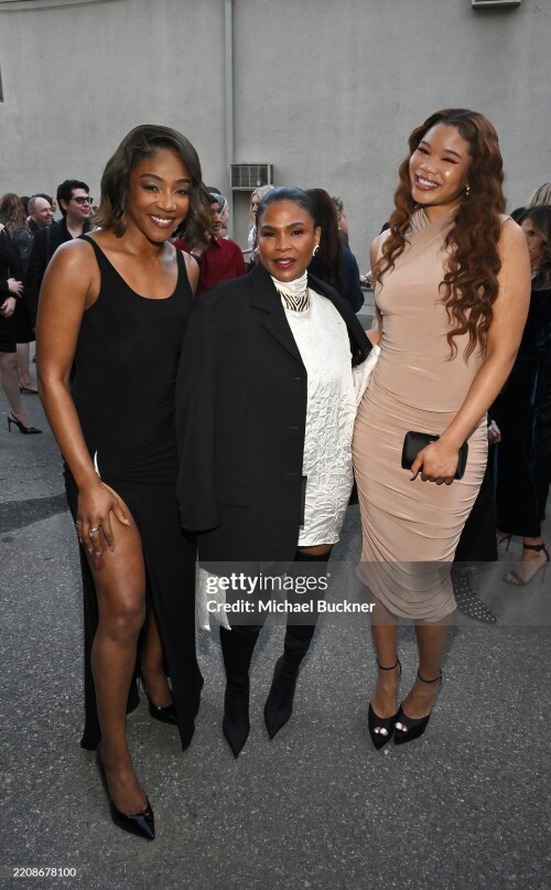 Tiffany Haddish, Nia Long, Storm Reid at the Fashion Trust U.S Awards 2025 held at The Lot at Formosa on April 08, 2025 in Los Angeles, California. (Photo by Michael Buckner/WWD via Getty Images)