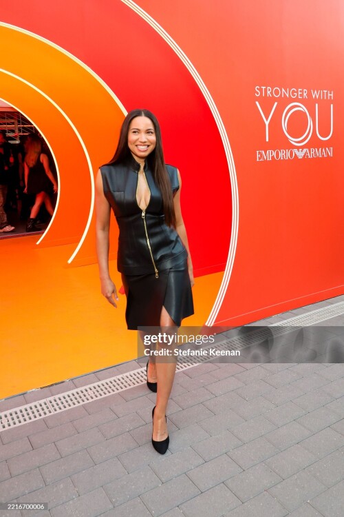 VENICE, CALIFORNIA - MAY 22: Jurnee Smollett attends the Emporio Armani Fragrances Stronger With You Launch Event on May 22, 2025 in Venice, California.  (Photo by Stefanie Keenan/Getty Images for Armani beauty)