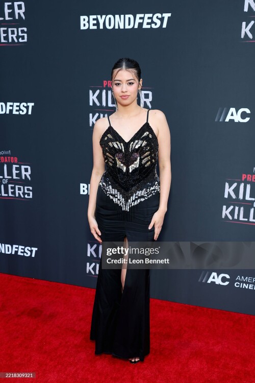 LOS ANGELES, CALIFORNIA - MAY 31: Amber Midthunder attends the Predator: Killer of Killers launch event at Beyond Fest on May 31, 2025 in Los Angeles, California. (Photo by Leon Bennett/Getty Images for 20th Century Studios)
