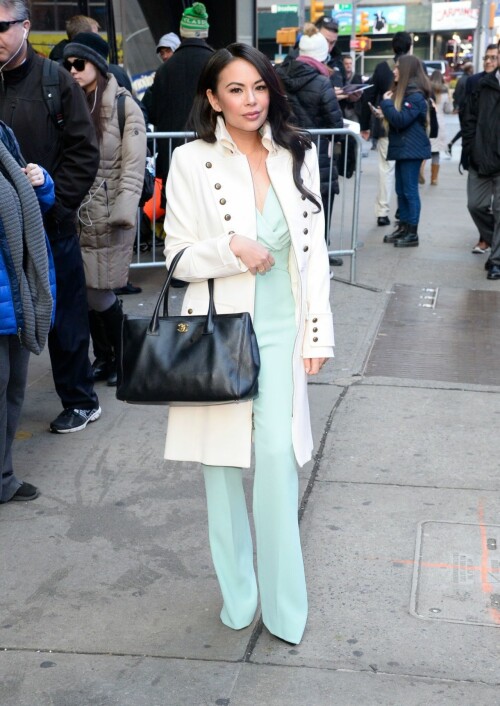 janel parrish outside gma in nyc 03 20 2019 5