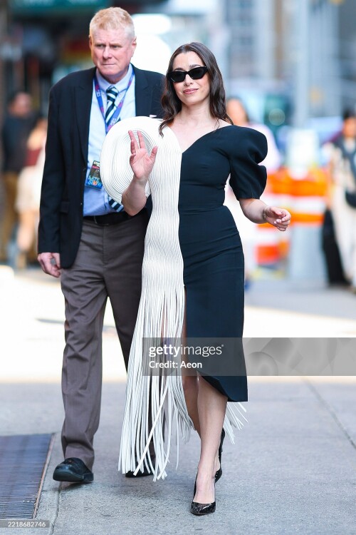NEW YORK, NEW YORK - JUNE 04: Cristin Milioti is seen at "The Late Show With Stephen Colbert" in Midtown on June 04, 2025 in New York City. (Photo by Aeon/GC Images)