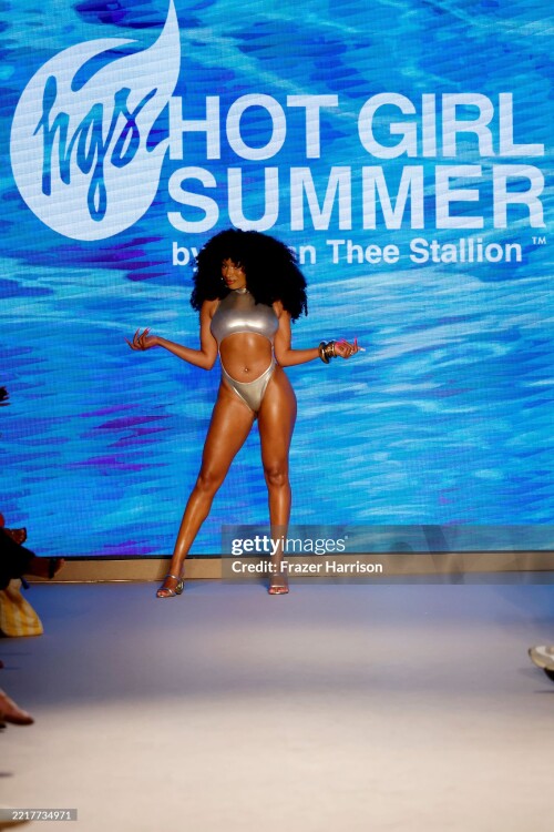 MIAMI BEACH, FLORIDA - MAY 29: Megan Thee Stallion walks the runway at Hot Girl Summer by Megan Thee Stallion during Paraiso Miami Swim Week at The Paraiso Tent on May 29, 2025 in Miami Beach, Florida. (Photo by Frazer Harrison/Getty Images for Hot Girl Summer)